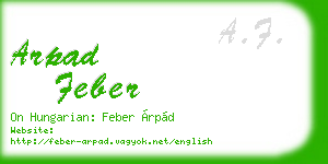 arpad feber business card